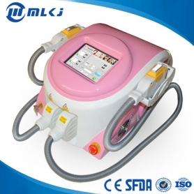 Portable IPL SHR hair removal machine with 2 handles